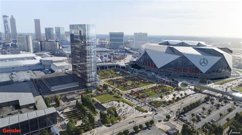 This guide identifies the hotels closest to Mercedes-Benz Stadium, home to the NFL's Atlanta Falcons and MLS's Atlanta United, that offer free shuttle service. Hotels closest to Mercedes-Benz Stadium Address: 1 AMB Drive , Atlanta , GA 30313 Zoom in (+) to see interstate exits, restaurants, and other attractions near hotels.